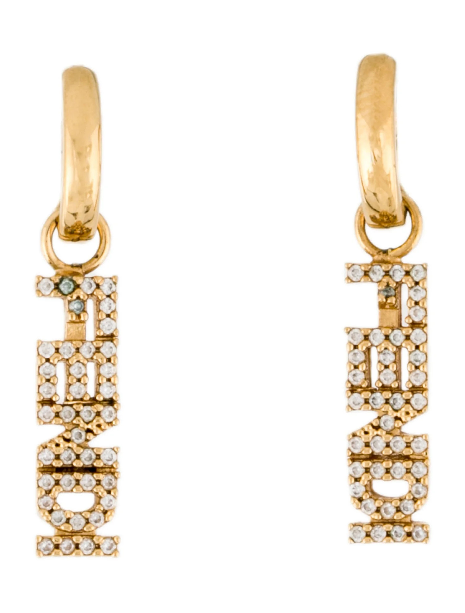 Crystal Fendigraphy Drop Earrings | The RealReal