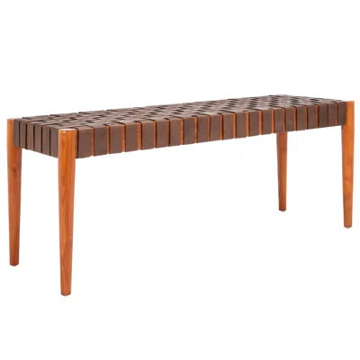Orin 47" Woven Leather Bench | Wayfair North America