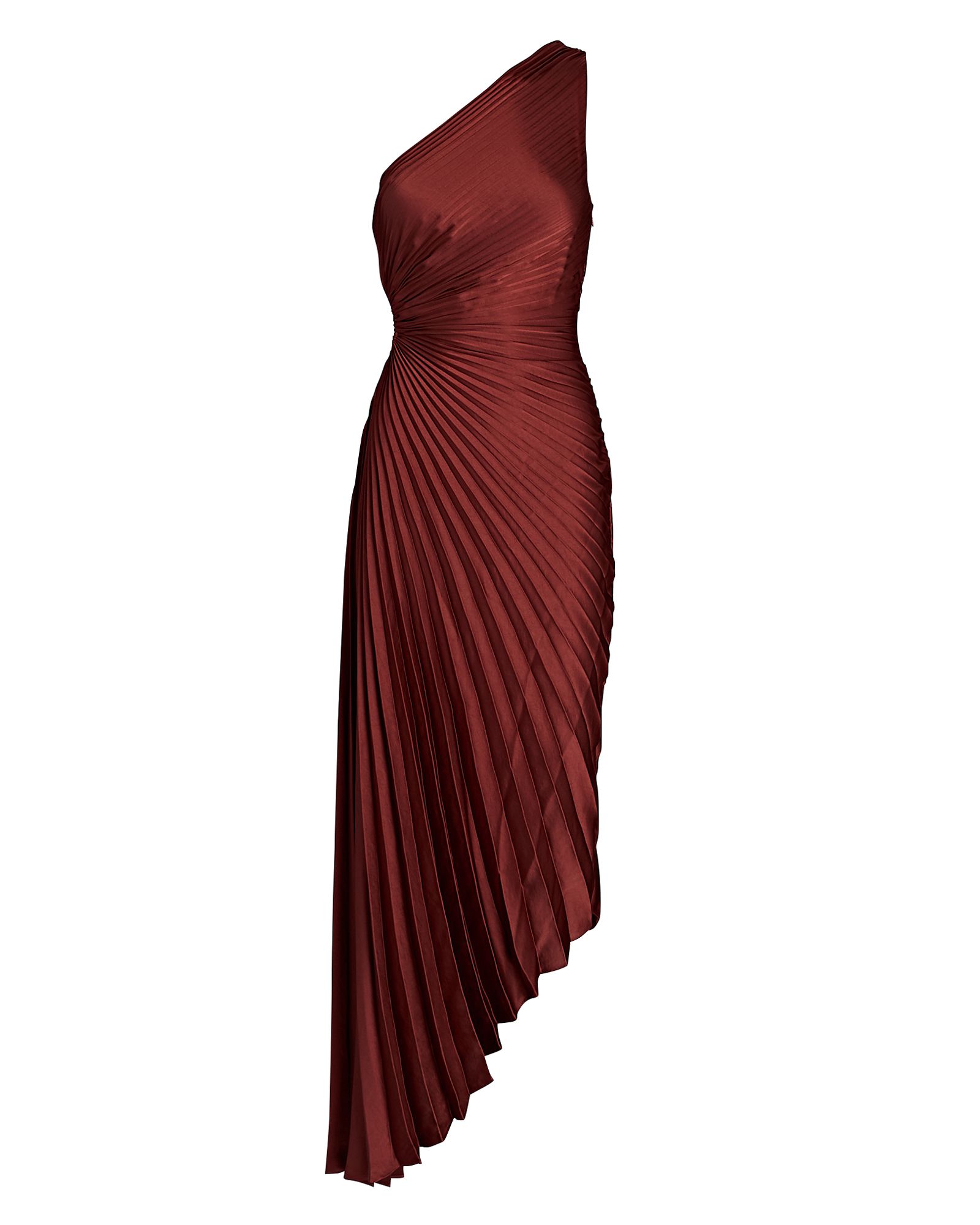Delfina One-Shoulder Plissé Maxi Dress | INTERMIX