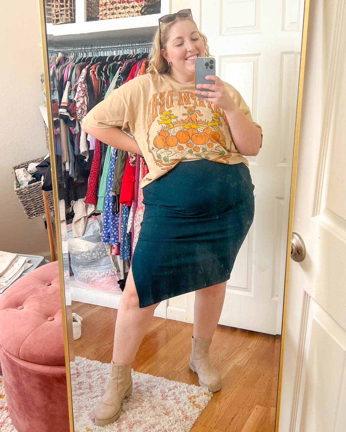 A little comfy & cute fall outfit inspo on a size 16! Layered this bodycon dress with a cute graphic tee! 

#LTKstyletip #LTKplussize #LTKmidsize