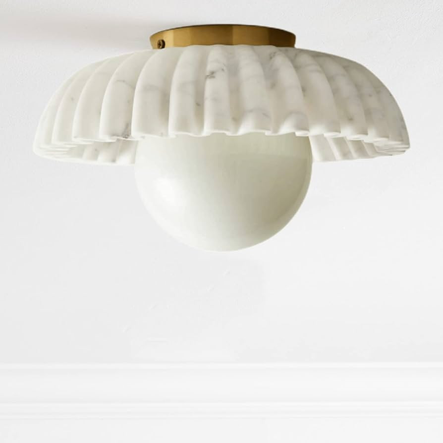 Fluted Marble Flush Mount Light. 12" Wx12 Dx9.5 H | Amazon (US)