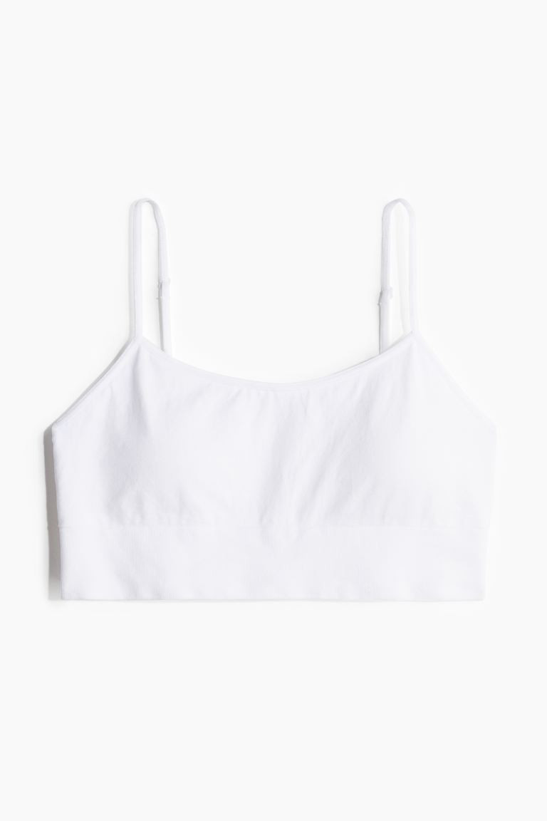 Seamless padded bralette - White - Ladies | H&M GB | H&M (UK, MY, IN, SG, PH, TW, HK)