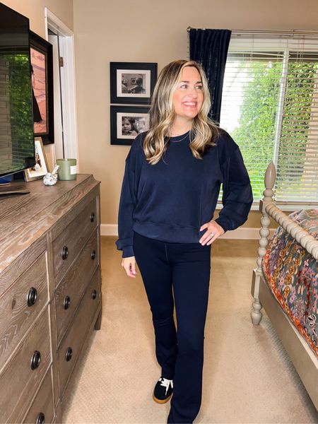 The perfect everyday casual outfit. The pants & sweatshirt are both so soft & comfortable. Sweatshirt is a bit cropped, leggings are a bit flare for a nice change. Wearing small in both. Comes in lots of colors! 
.
.
weekend wear, weekend outfit idea, Athleisure wear, athleisure outfit idea 2024,  errands outfit,  Spring athleisure outfits, athletic wear, workout wear, fitness outfit, Belt bag, lululemon look alike, comfy casual, everyday wear, travel outfit





#LTKstyletip #LTKtravel #LTKunder100 #LTKover40 #LTKshoecrush #LTKunder50 #LTKbeauty #LTKSeasonal #LTKActive