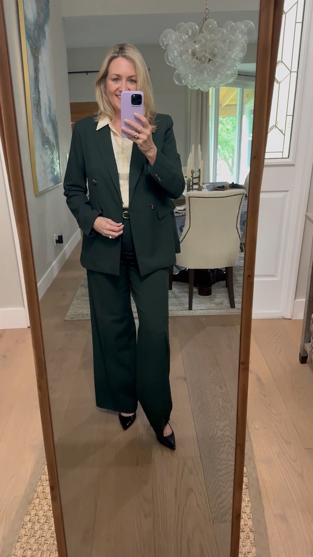 fall outfits women over 50
Great suit in a great green color!  Work outfit

#LTKOver40 #LTKWorkwear #LTKootd