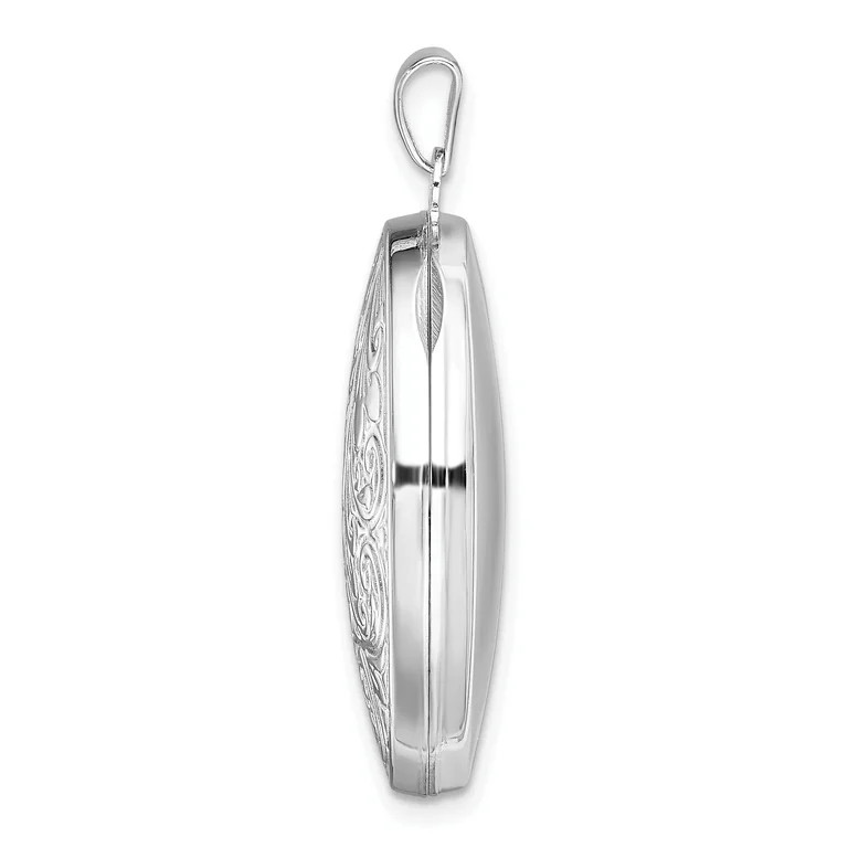 Primal Silver Sterling Silver Rhodium Plated Scroll Oval Locket Necklace | Walmart (US)