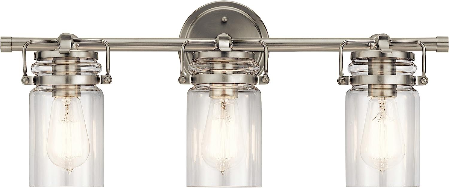 Kichler Lighting Brinley 24" 3 Light Vanity Light with Clear Glass in Brushed Nickel | Amazon (US)