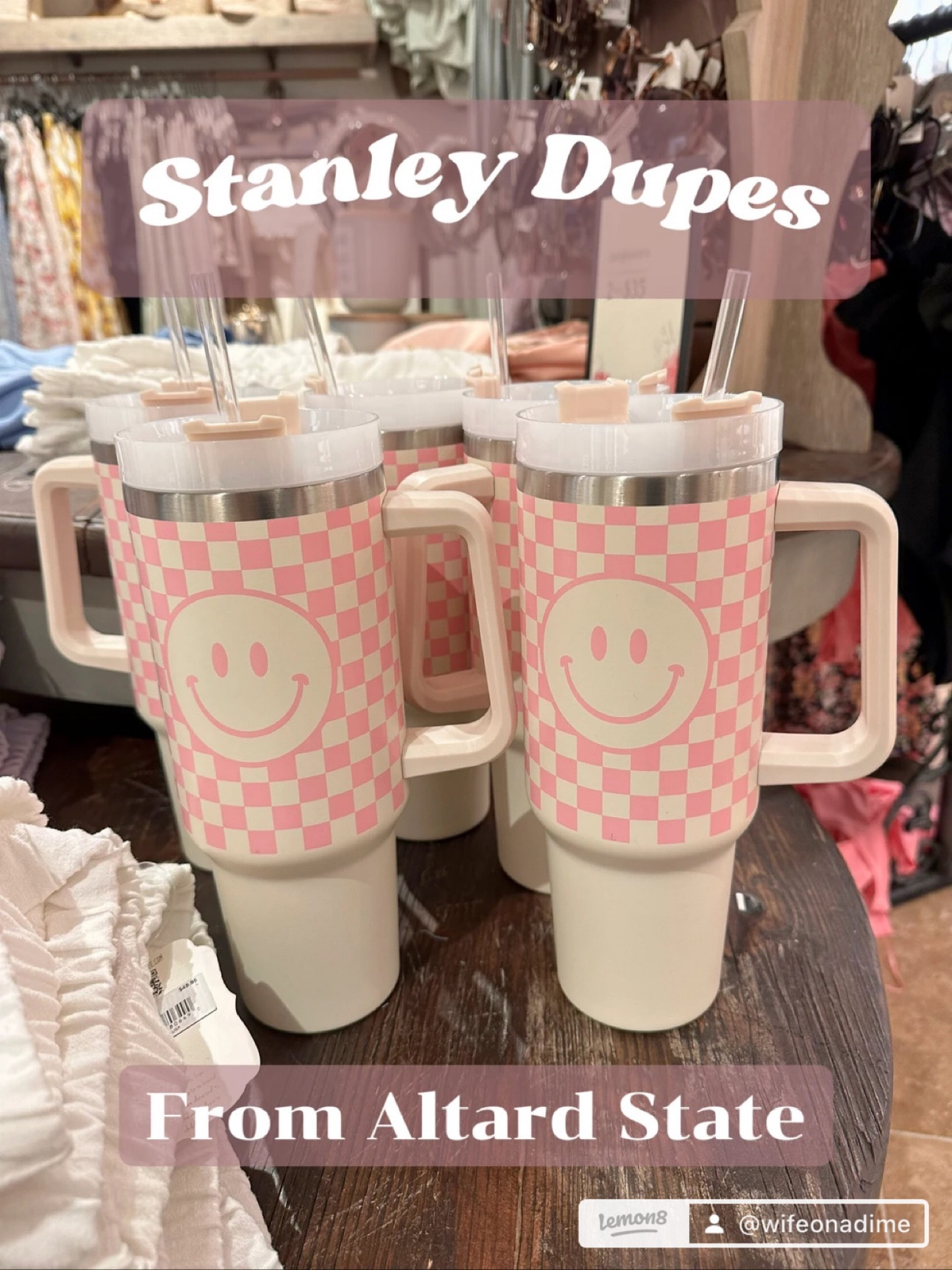 Smiley TMC Tumbler, Stanley Dupe - Nude