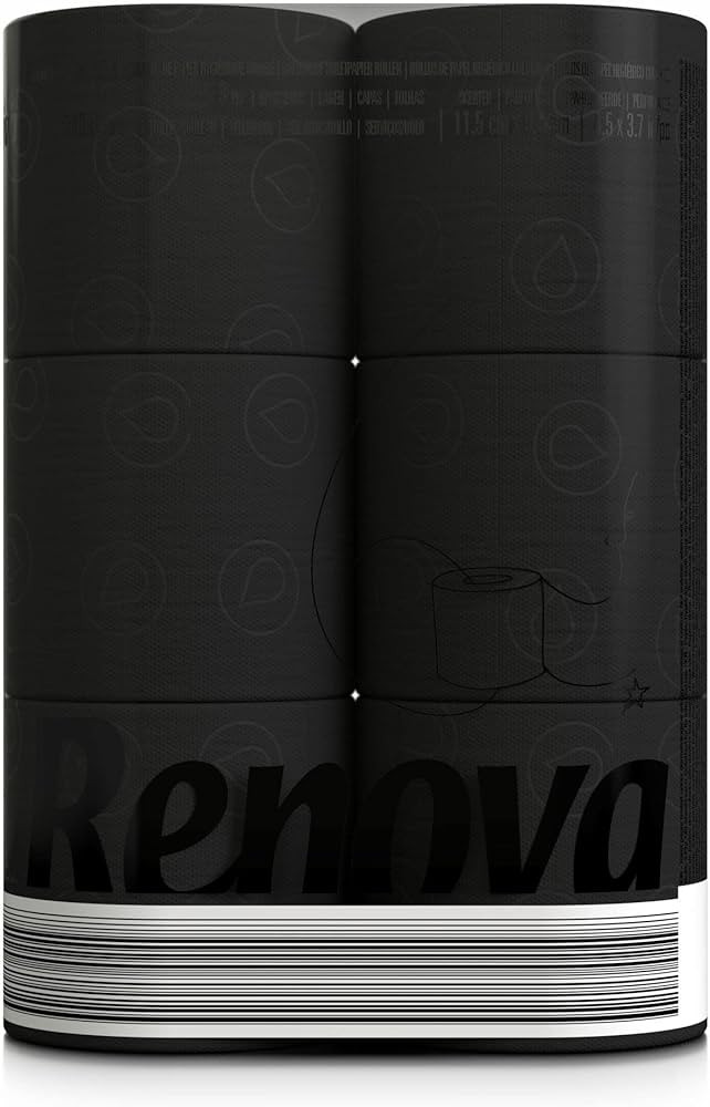 Renova Ultra Soft 3-Ply Toilet Paper Rolls, Black | Amazon (US)