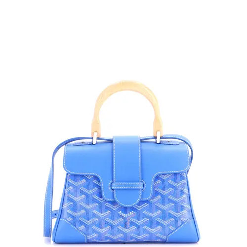 Pre-Owned Goyard Saigon Top Handle Bag Coated Canvas with Leather Mini in Blue at Nordstrom, Size X-Small | Nordstrom