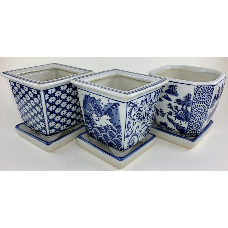 Leman 3 - Piece Porcelain Planter Box Set | Wayfair North America