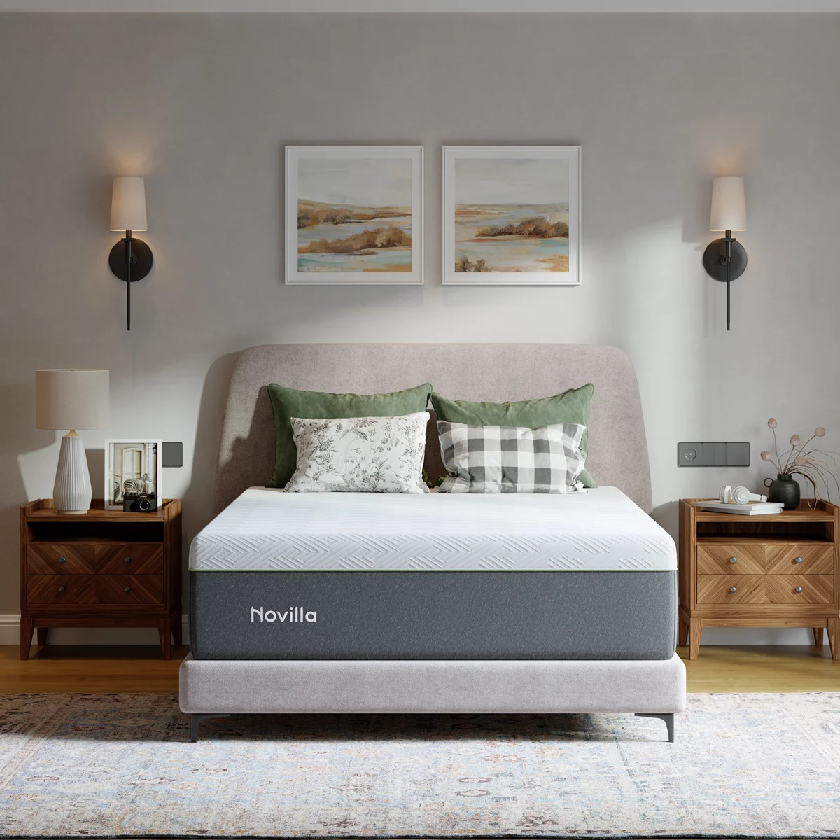 Novilla 12 Inch Queen Gel Memory Foam Mattress, Cooling Green Tea Infused Bed in a Box with Lumba... | Wayfair North America