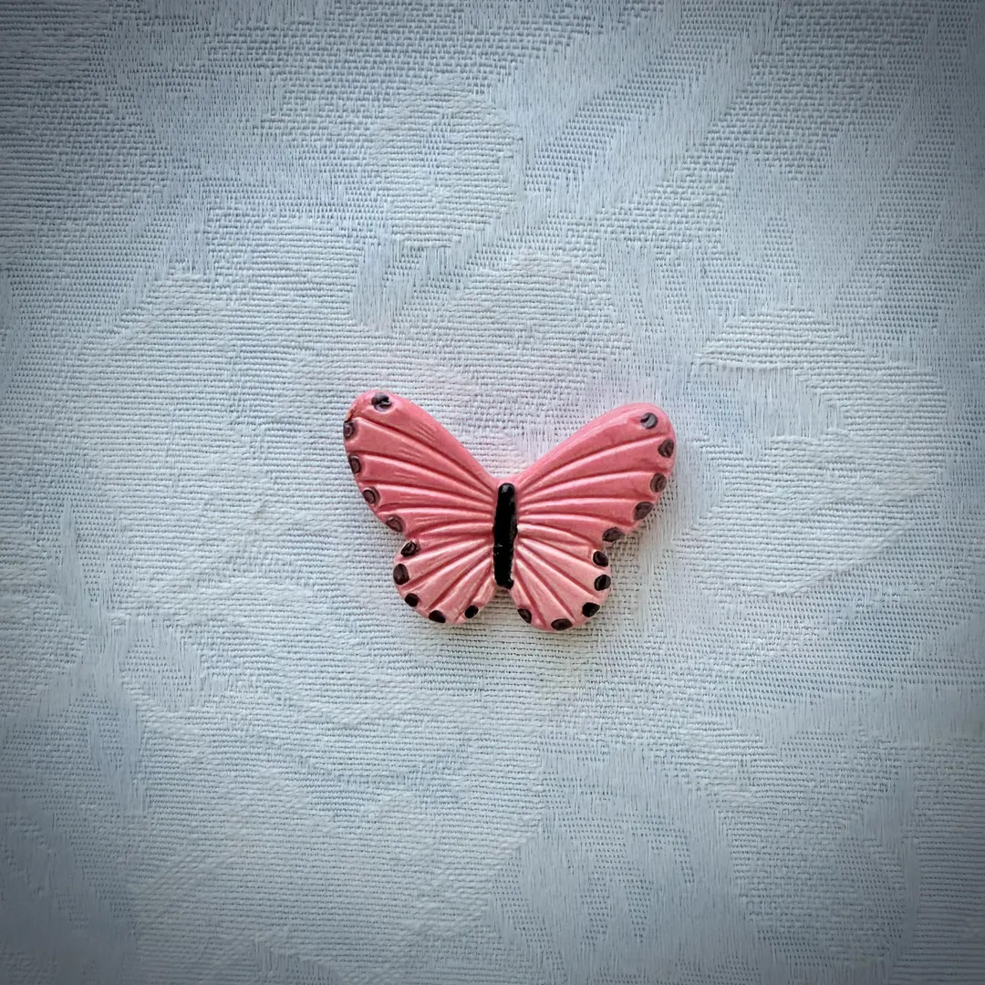 Pink Ceramic Butterfly, Hand Painted Art Tile, Garden Mosaic Supply | Etsy (US)