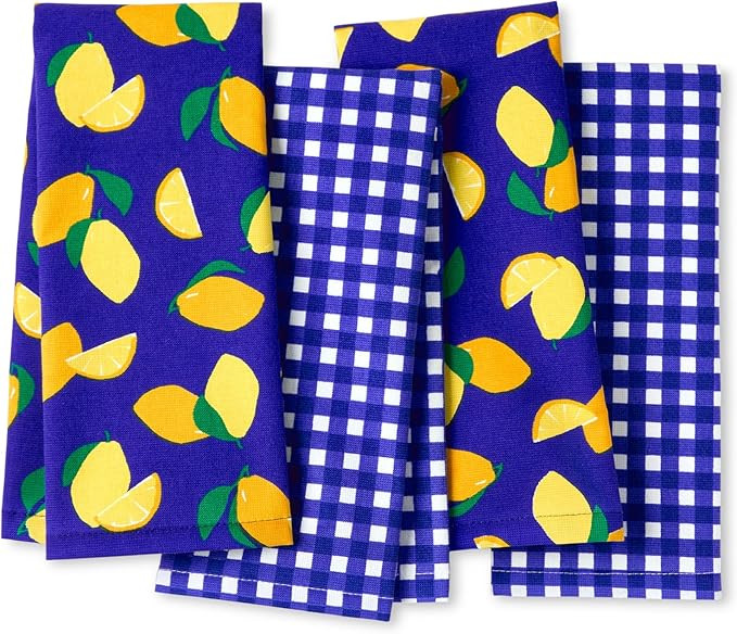 kate spade new york Lemon Party and Spring Gingham Kitchen Towels 4-Pack Set, Absorbent 100% Cott... | Amazon (US)