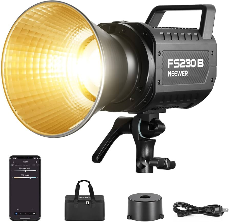 NEEWER FS230B LED Video Light 2.4G/APP Control, 230W Bi Color COB Silent Photography Continuous O... | Amazon (US)