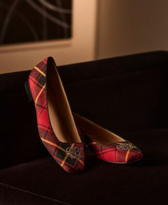 Women's Emellie Embroidered-Logo Ballet Flats | Macy's