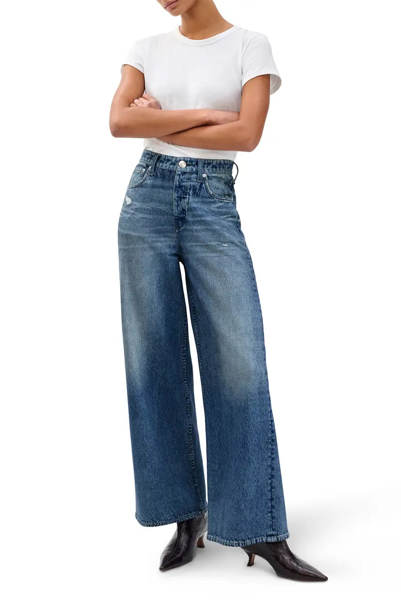 rb Miramar Sofie High Waist Ankle Wide Leg Terry Sweatpant Jeans | Nordstrom