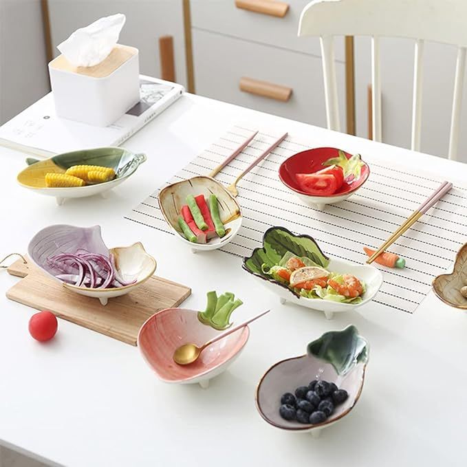Ceramic Serving Plate Vegetable Themed Fruit Tray Serveware Platters Condiment Tray Pasta Bowl Sa... | Amazon (US)