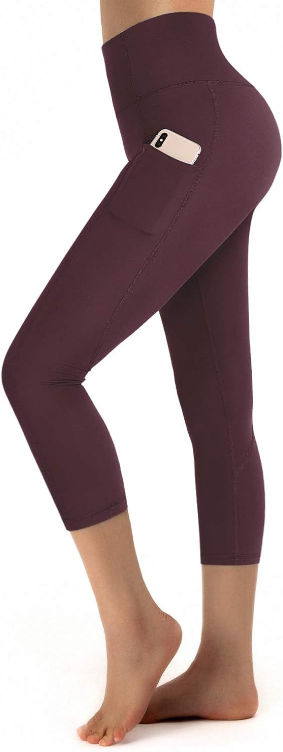 Promover Yoga Pants Capri Leggings with Pockets for Women High Waist Tummy Control Running Workou... | Amazon (US)