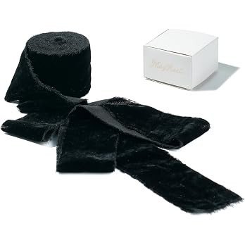 MAYREEL 2 Inch Black Velvet Ribbon Hand Torn Ribbon Silk Frayed Edge for Bridal Bouquets Invitati... | Amazon (US)