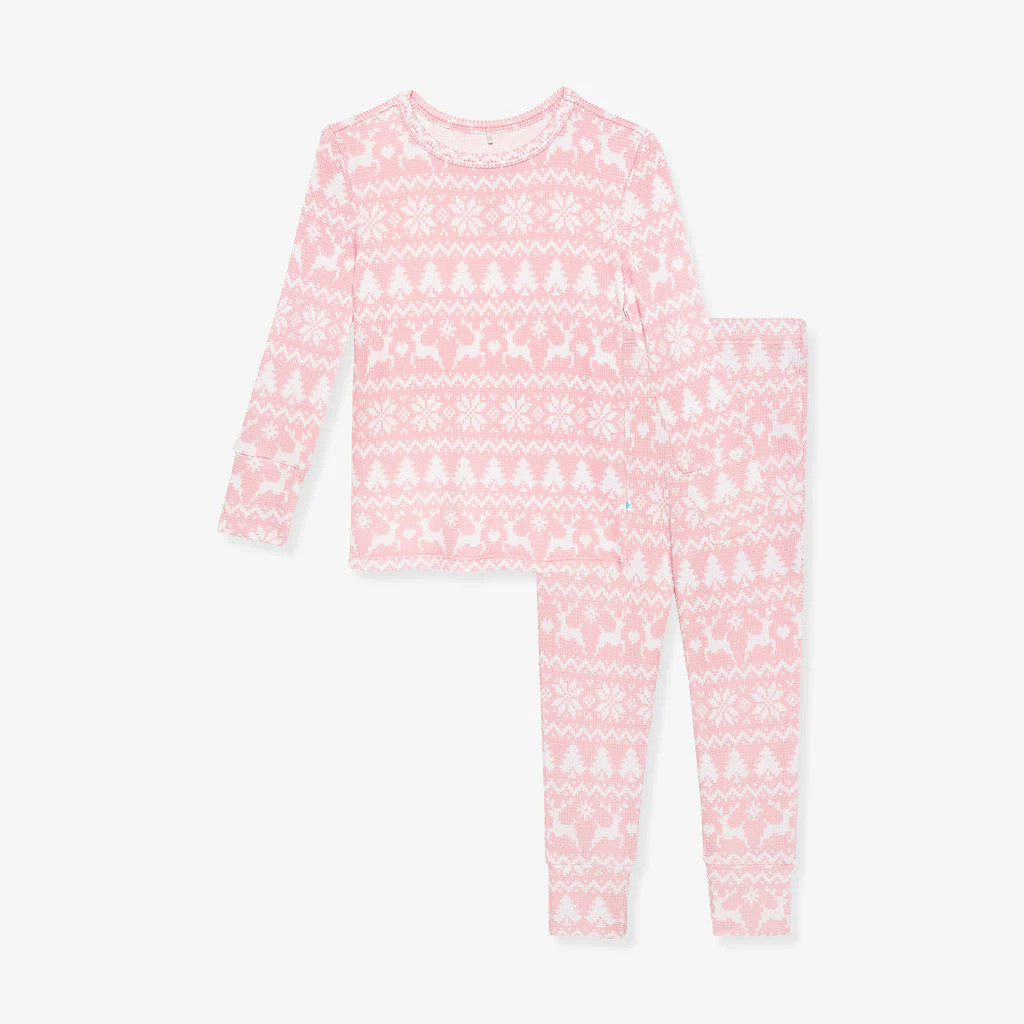 Fair Isle Pink Long Sleeve Toddler Pajamas | Tammy | Posh Peanut