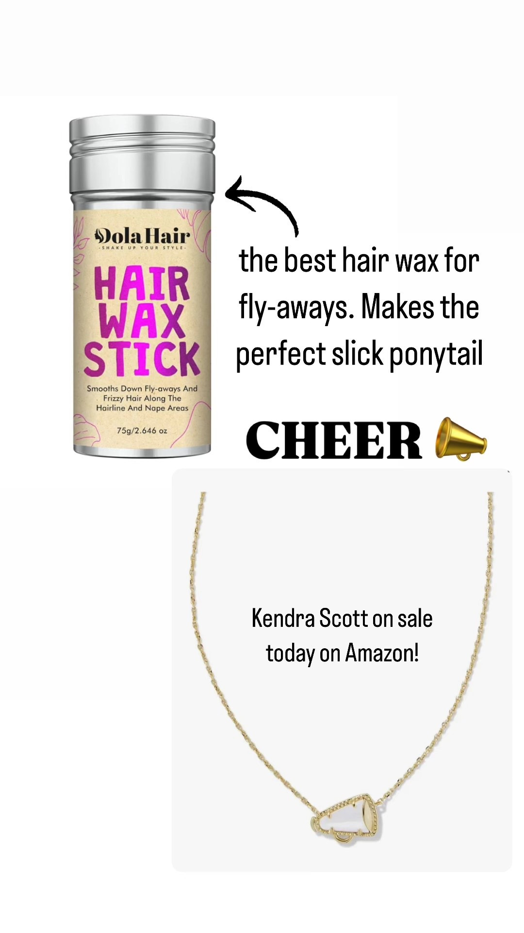 Must have hair wax for the perfect slick back pony! My daughter uses for ever cheer comp and her hair has zero fly-aways!! 
Plus, saw this Kendra Scott necklace on sale today! 📣

#LTKFamily #LTKActive #LTKSaleAlert