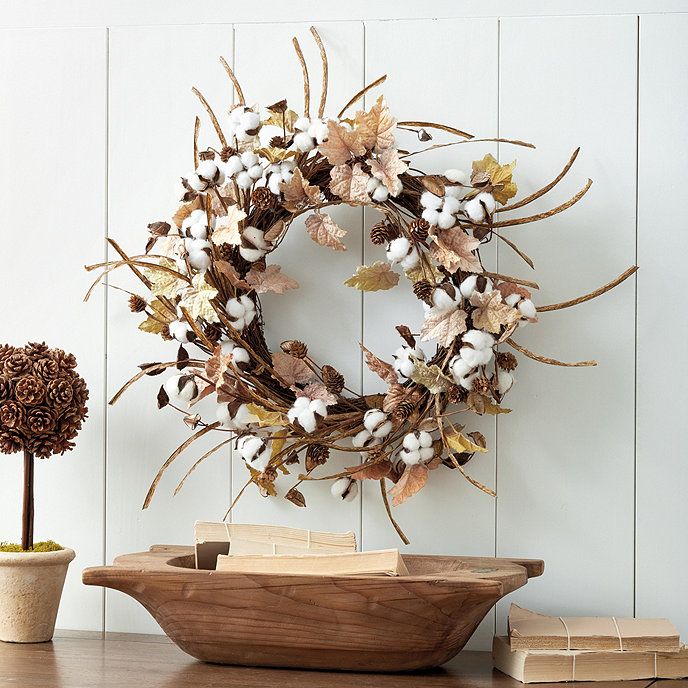 Cotton stems Wreath | Ballard Designs, Inc.