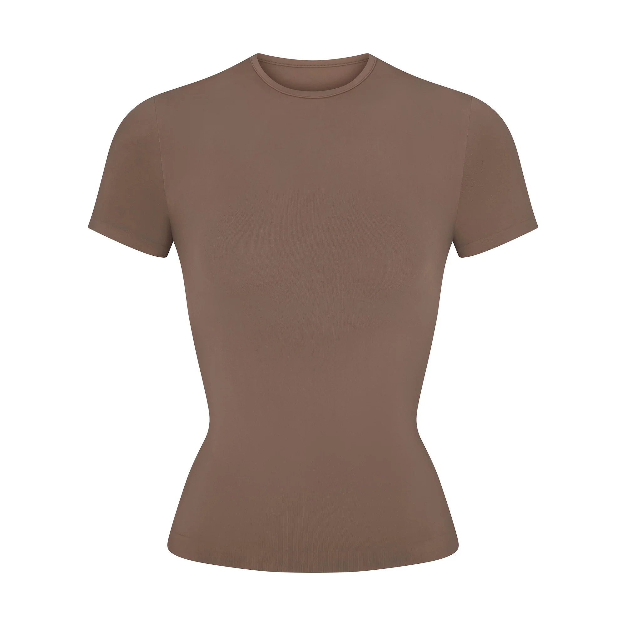 SOFT SMOOTHING SEAMLESS T-SHIRT | TRUFFLE | SKIMS (US)