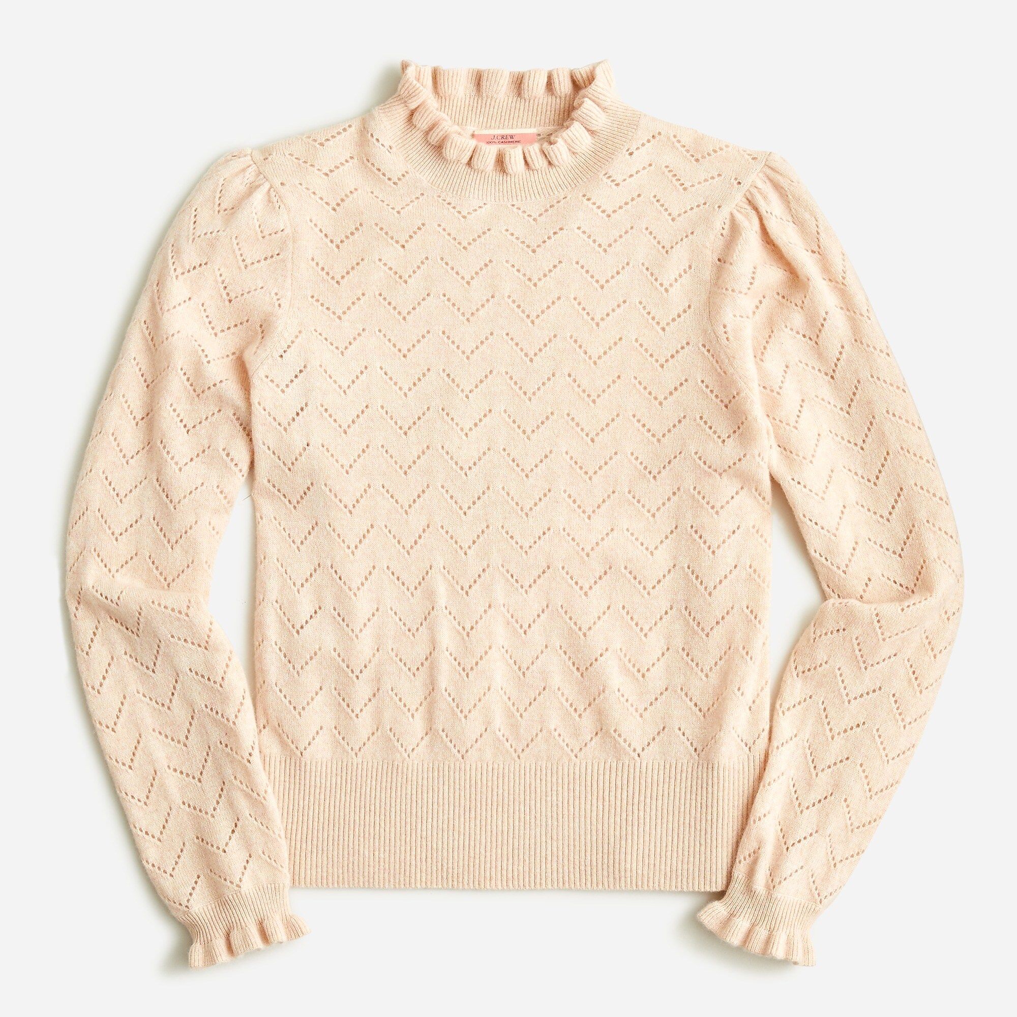 Cashmere pointelle mockneck sweater | J.Crew US