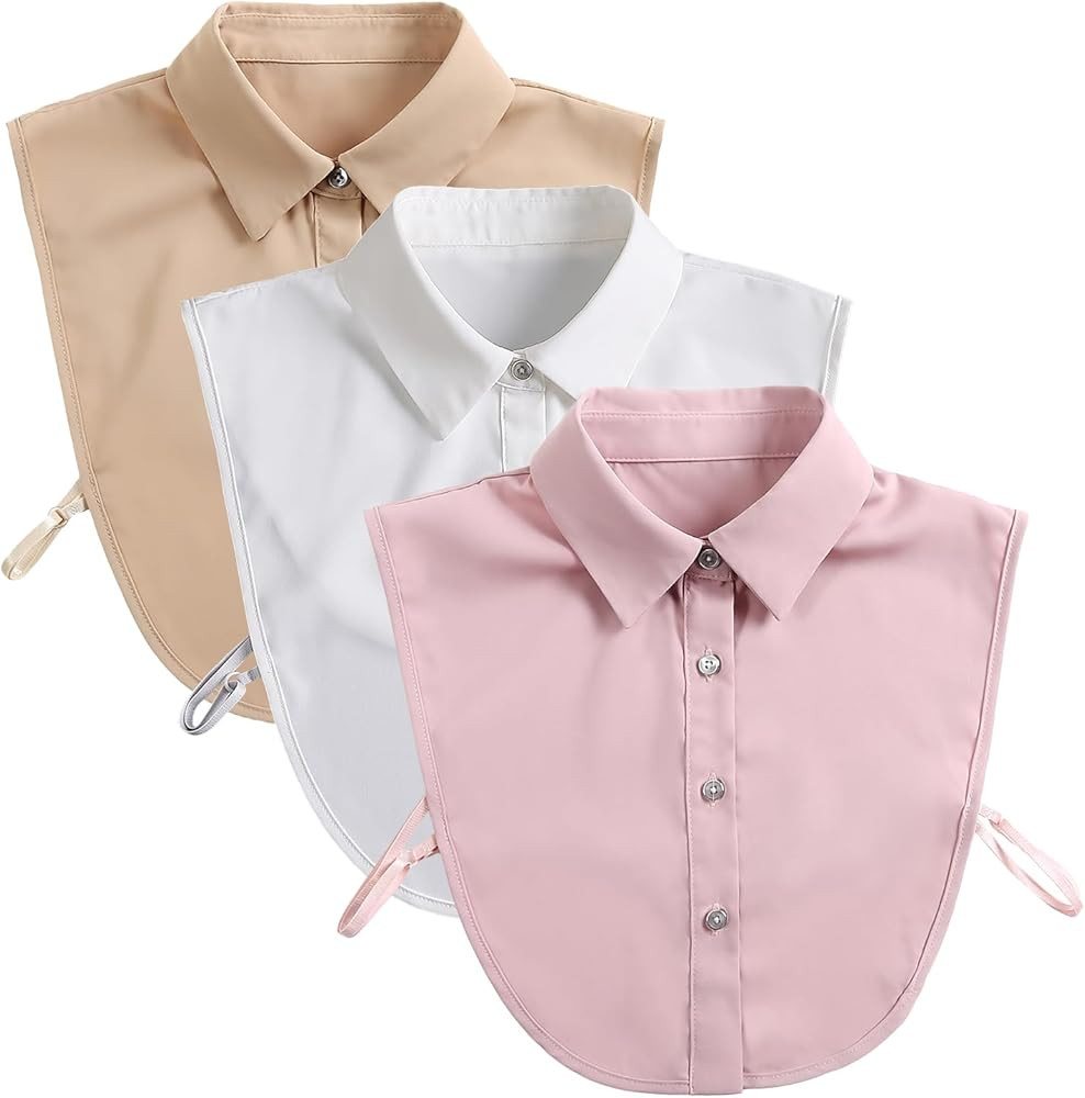 Cuello falso desmontable Dickey para mujer, blusa media falsa cuello sintético para vestidos de ... | Amazon (US)