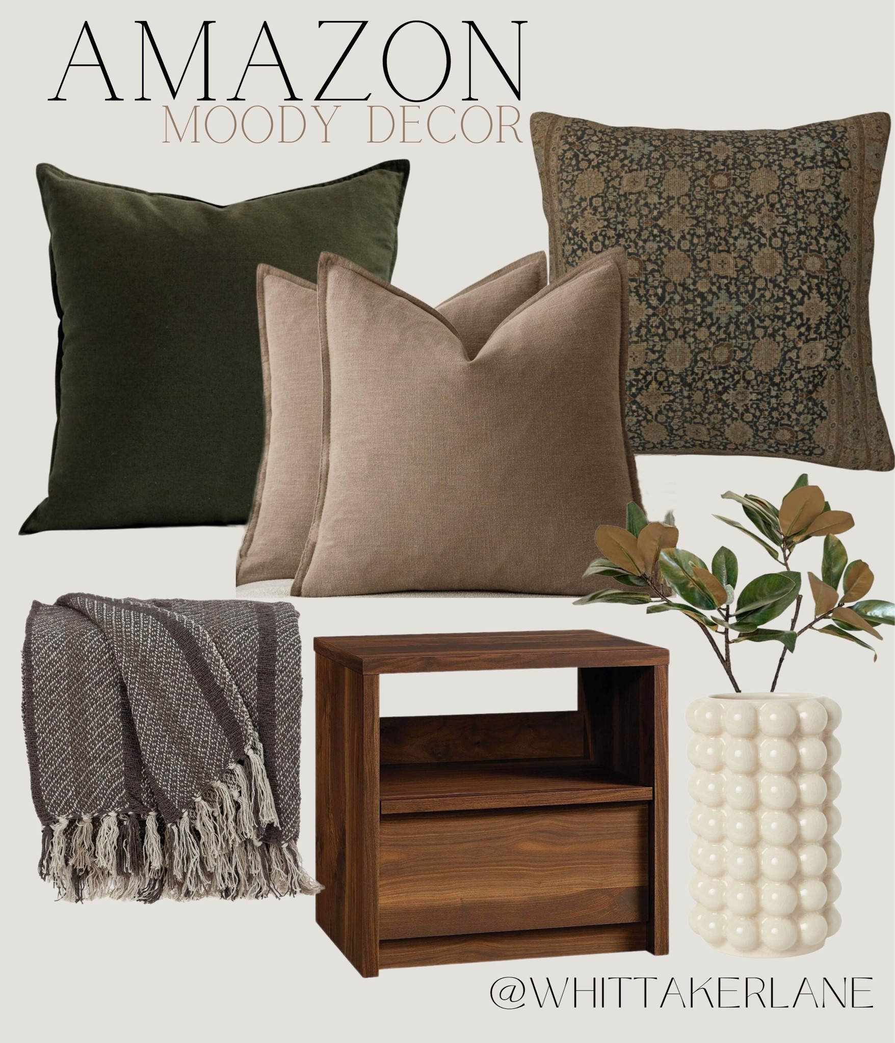 Amazon finds, Amazon home, Amazon pillows, Amazon nightstand, Amazon throw blanket, moody decor, moody transitional, transitional moody, organic modern, modern organic, amber lewis, amber interiors, affordable furniture, throw pillow combo 

#LTKMostLoved #LTKhome #LTKU