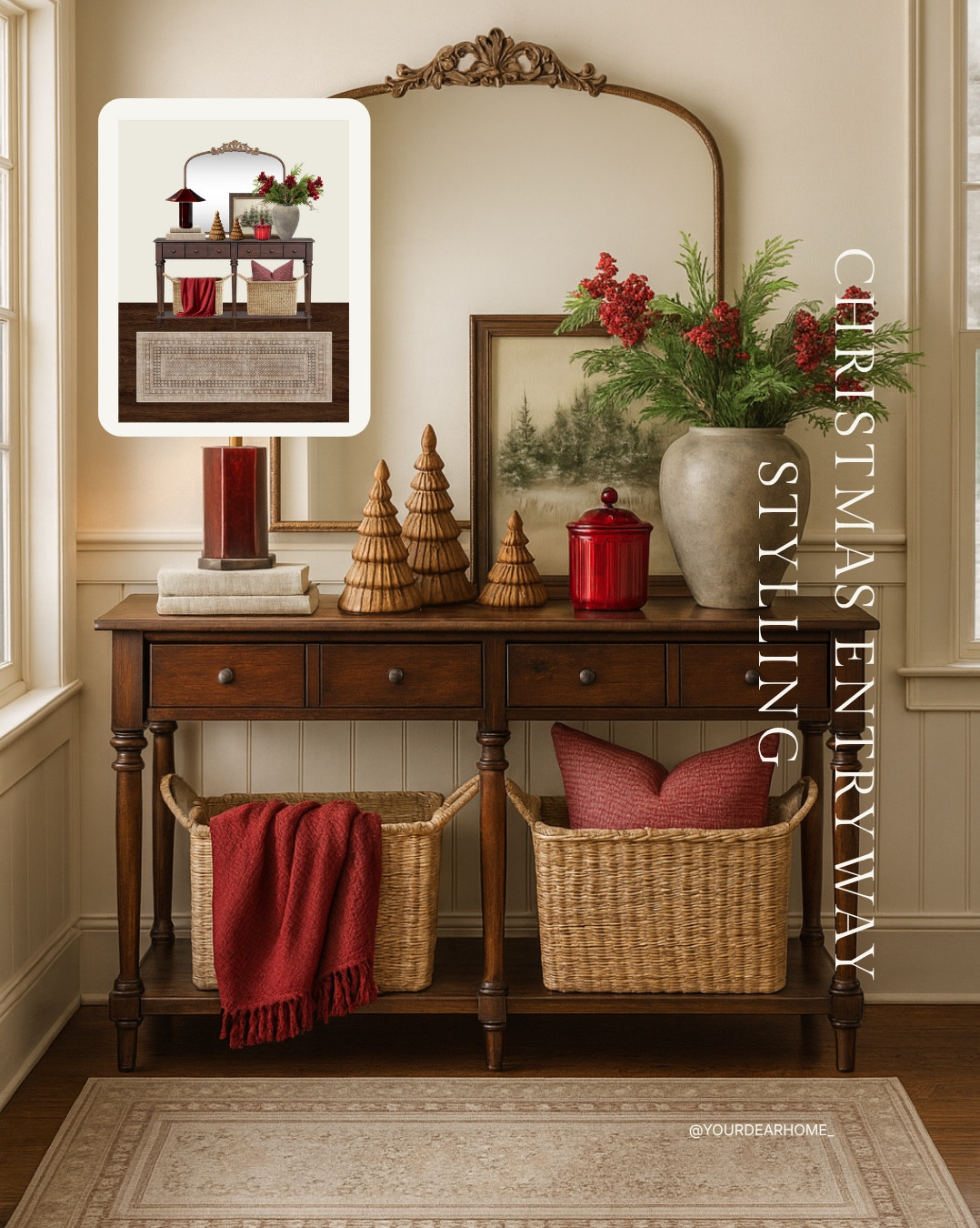 Vintage inspired christmas entryway styling! 

#LTKSeasonal #LTKHome #LTKHoliday