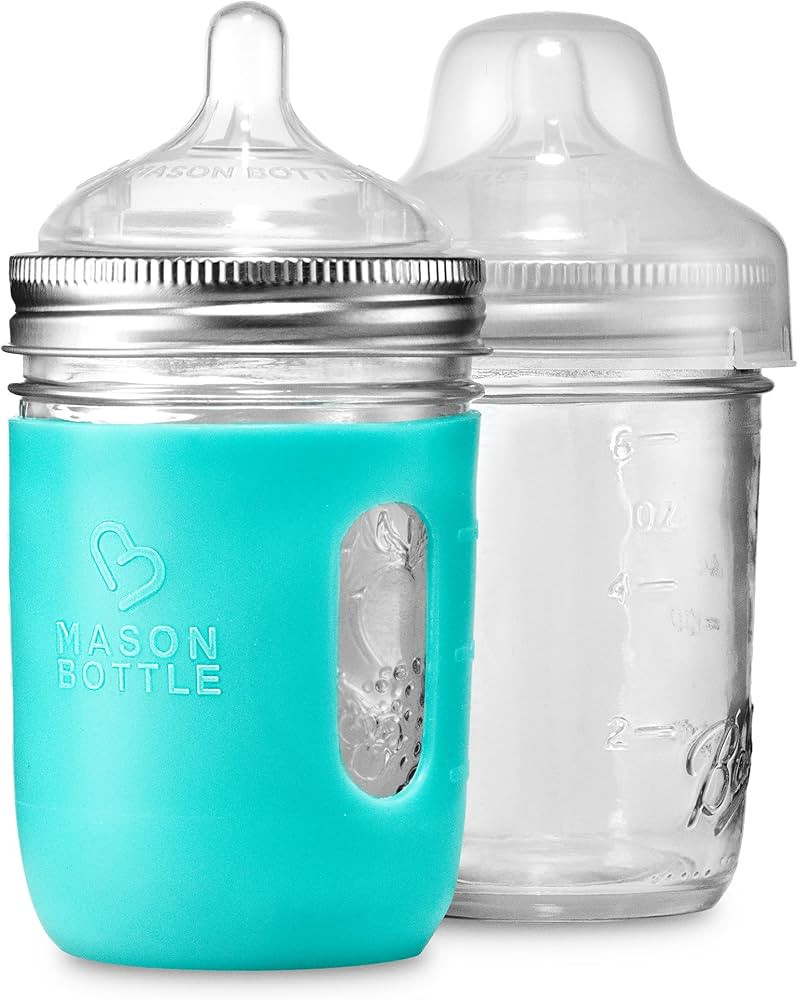 Mason Bottle 8 Ounce Glass Baby Bottles DIY Kit: Convert Your Mason Jars from Home, Non-Toxic, BP... | Amazon (US)