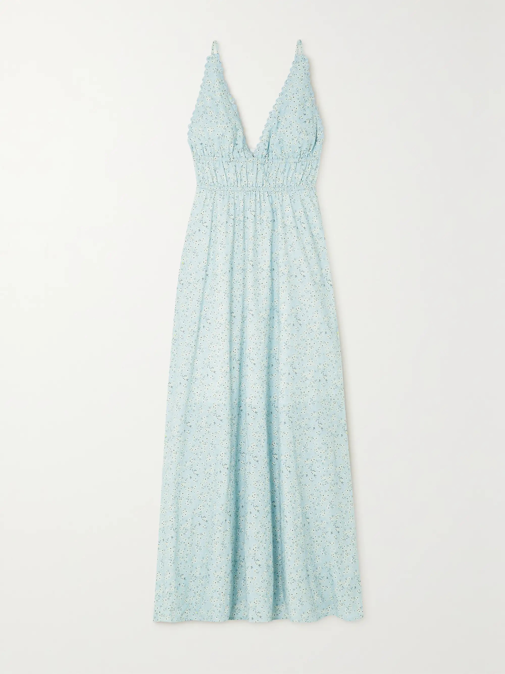 + NET SUSTAIN Vacation scalloped floral-print organic cotton and ECOVERO-blend maxi dress | NET-A-PORTER APAC