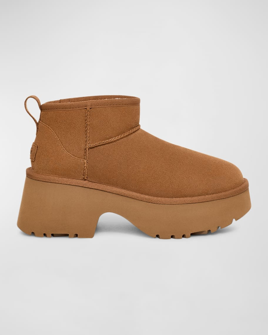 UGG Mini New Heights Suede Ankle Booties | Neiman Marcus
