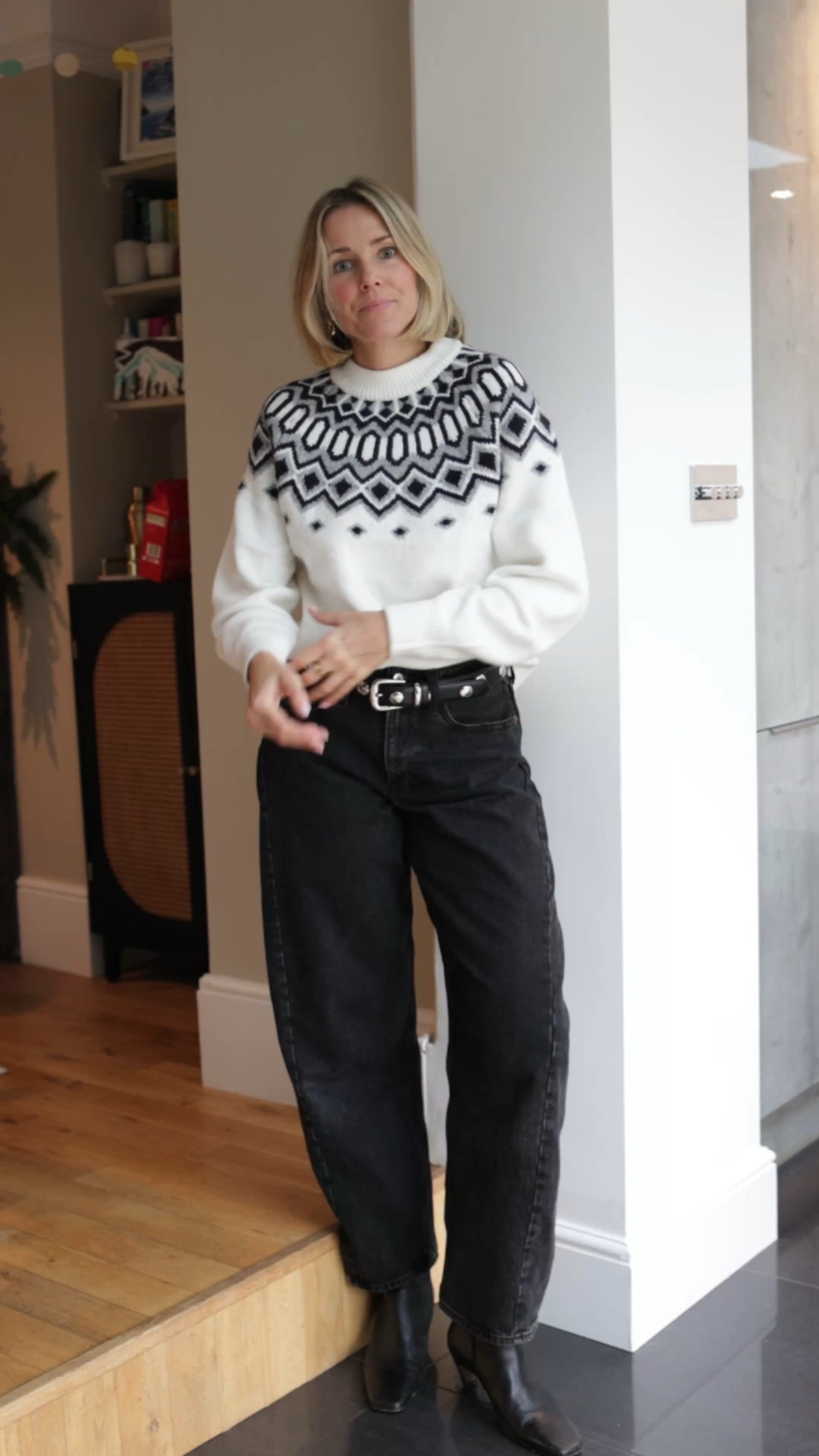 Christmas Outfits, Winter Fashion, Cold Weather Essentials, Knit Jumper, Sequin Pants, Mid-Rise Barrel Jeans, Square-Toe Ankle Boots, Stud Earrings, Free People, Abercrombie & Fitch, Arket, Carrie Elizabeth

#LTKwinter #LTKWinterSale #LTKuk