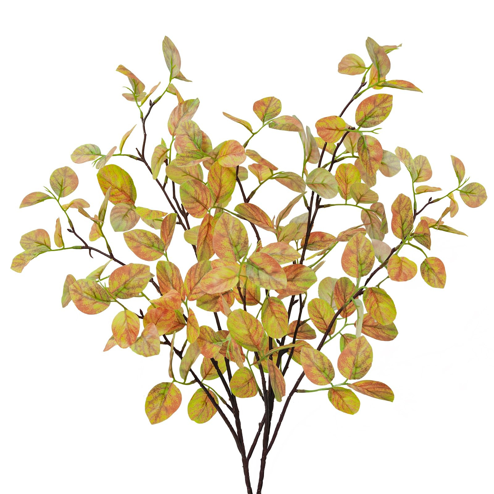 Uieke 2PCS Artificial Fall Leaves Stems, 36" Fake Eucalyptus Leaves, Fall Decorations for DIY Wedding Home Table Thanksgiving | Amazon (US)