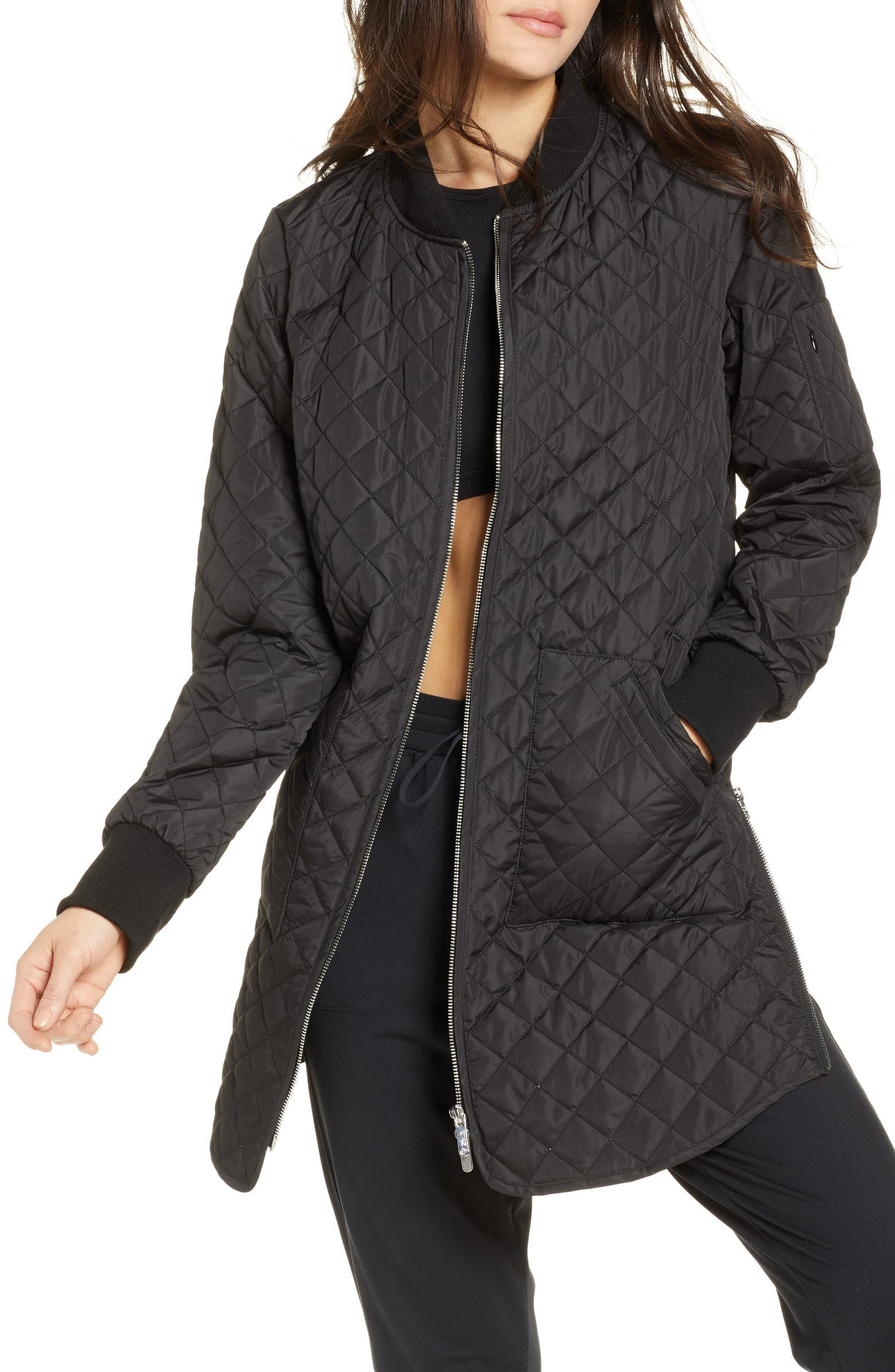 Longline Quilted Bomber Jacket | Nordstrom