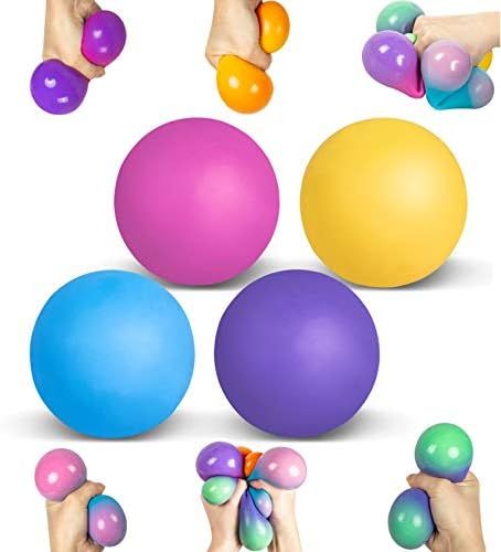 Roberly 4 Pack Stress Balls Fidget Toys for Adults & ki, Stress Relief Squishy Squeeze Color Chan... | Amazon (US)