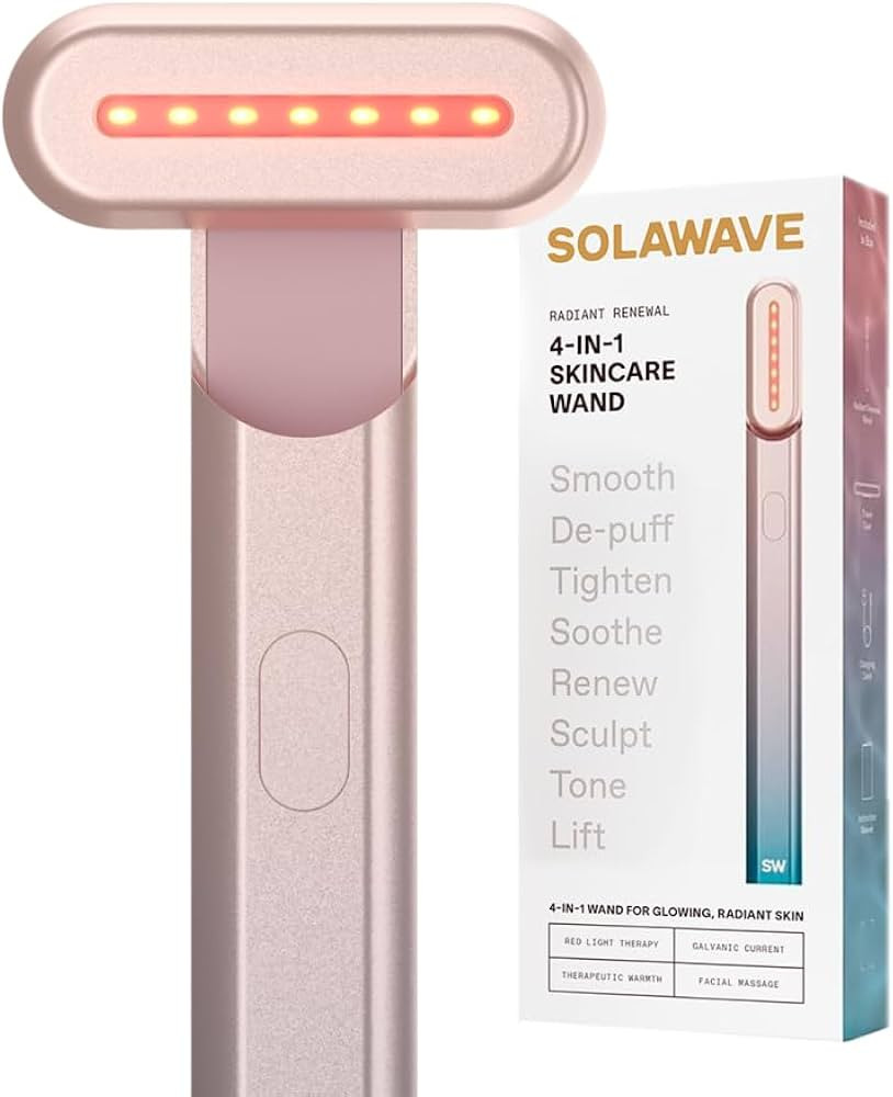 Solawave 4-in-1 Red Light Therapy Wand for Face & Neck | Beauty Device with Galvanic Current, Mas... | Amazon (US)
