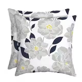 Flower Show Square Outdoor Throw Pillow (2-Pack) | The Home Depot