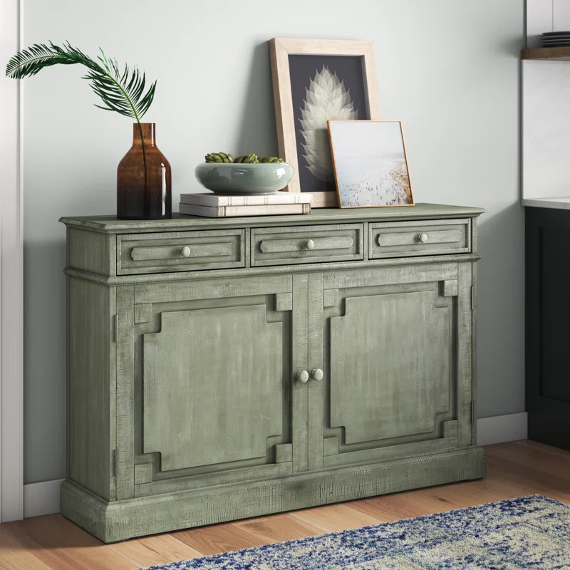 Adelbert 55'' Wide 3 Drawer Pine Solid Wood Sideboard | Wayfair North America