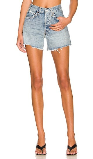 AGOLDE Parker Long Short in Denim-Light. - size 31 | Revolve Clothing (Global)