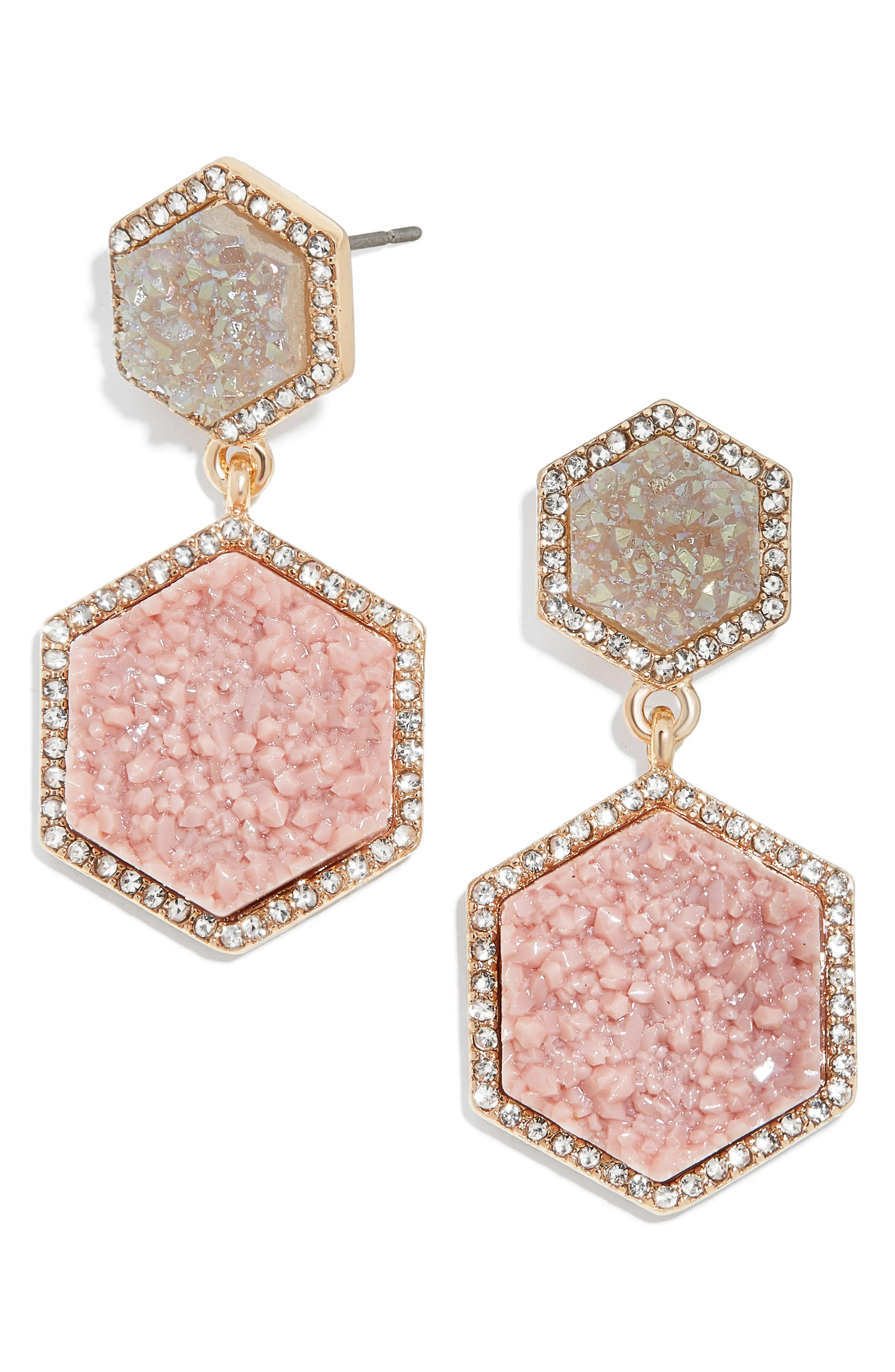 BaubleBar Ashaya Hexagon Drusy Drop Earrings | Nordstrom | Nordstrom