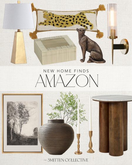 Amazon new home finds include side table, gold candle stick holder, greenery stems, vase, wall art, sconces, leopard pillow, decorative box, leopard statue, and accent lamp.

Amazon home, vintage modern decor, home decor, home accents

#LTKstyletip #LTKhome #LTKfindsunder100