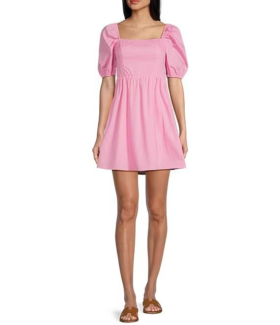 Short Puff Sleeve Smocked Mini Dress | Dillard's