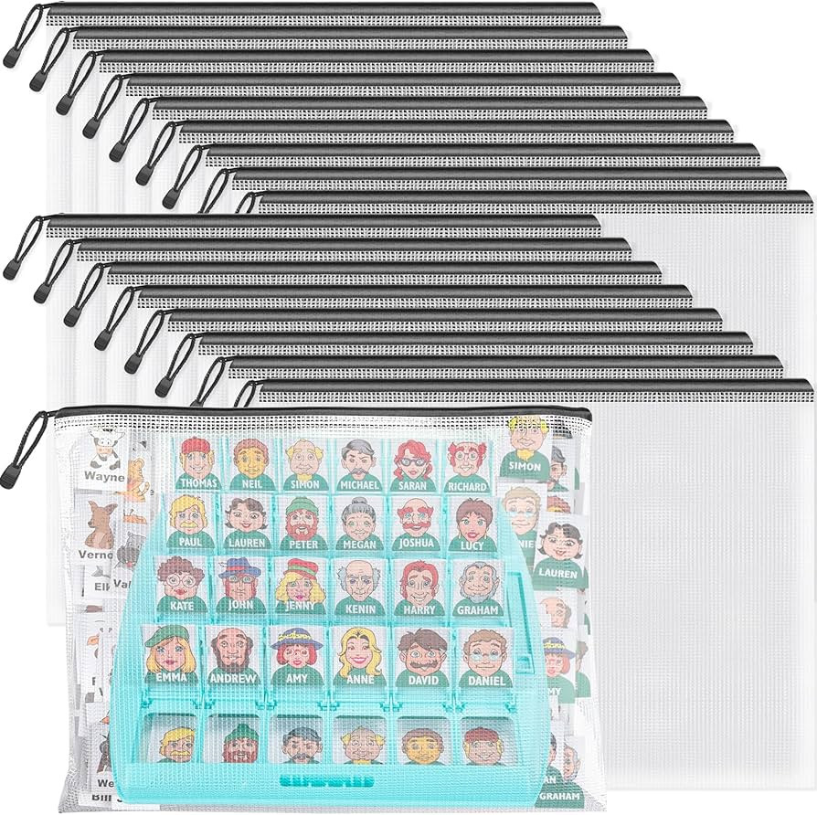 Umriox Zipper Mesh Document Pouch, 16.9x12.4 in (Black, 18 Packs), Clear Zipper Pouches, Waterpro... | Amazon (US)