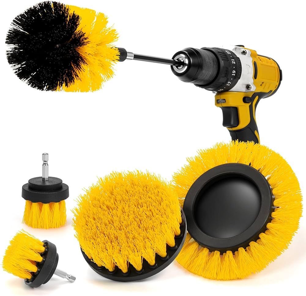 AstroAI 6 Piece Drill Brush Attachment Set Power Scrubber Cleaning Kit with Extend for Car Detail... | Amazon (US)