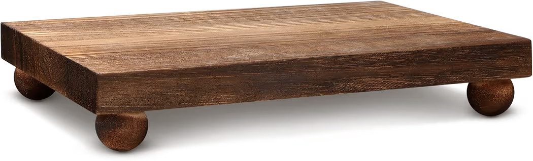 Amyhill Wood Pedestal Stand Kitchen Soap Tray Farmhouse Wooden Riser Stand for Kitchen Bathroom C... | Amazon (US)