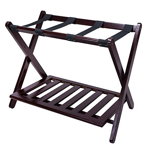 Casual Home Luggage Rack, Walnut, Solid Wood | Amazon (US)