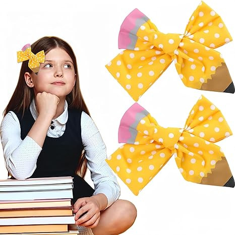 Back to School Pencil Hair Bows Clips for Girls Teacher, School Bow Hair Clips,Pencil Hair Bows f... | Amazon (US)